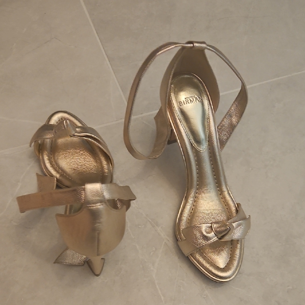 Alexandre Birman Metallic Gold Heels